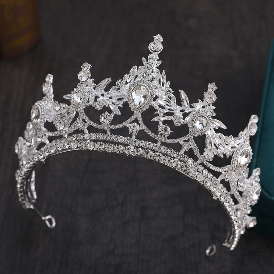 glam crown alloy inlay rhinestones crown