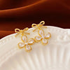 1 Pair Casual Simple Style Streetwear Bow Knot Plating Copper Zircon Drop Earrings