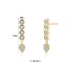 1 Pair IG Style Shiny Geometric Inlay Copper Zircon Gold Plated Earrings