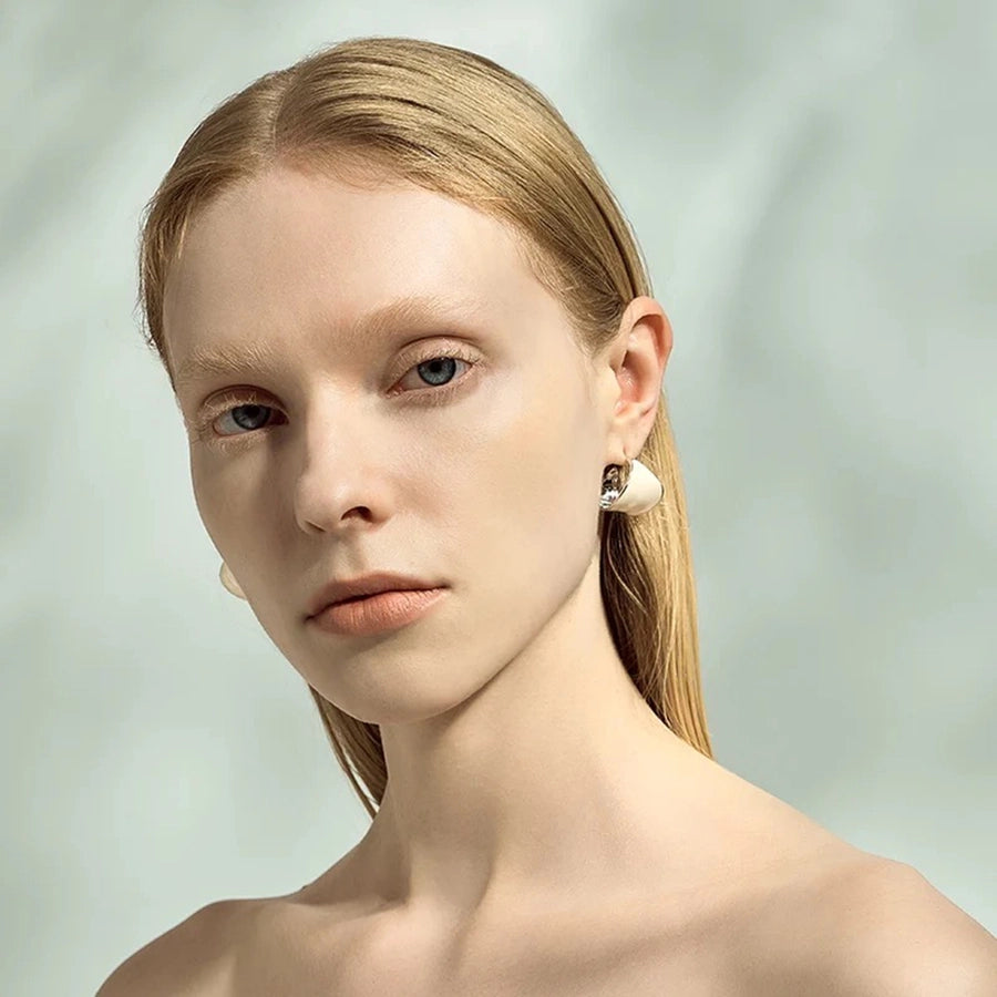 1 Pair Elegant Artistic Commute Geometric Epoxy Brass 24K Gold Plated Earrings