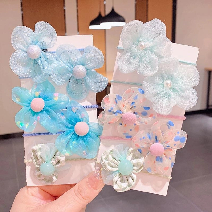 Children's Cute Flower Rubber Band Hair Band Set Baby Do Not Hurt Hair Elastic Good Girls Baby Hair Rope Hair Accessories Women