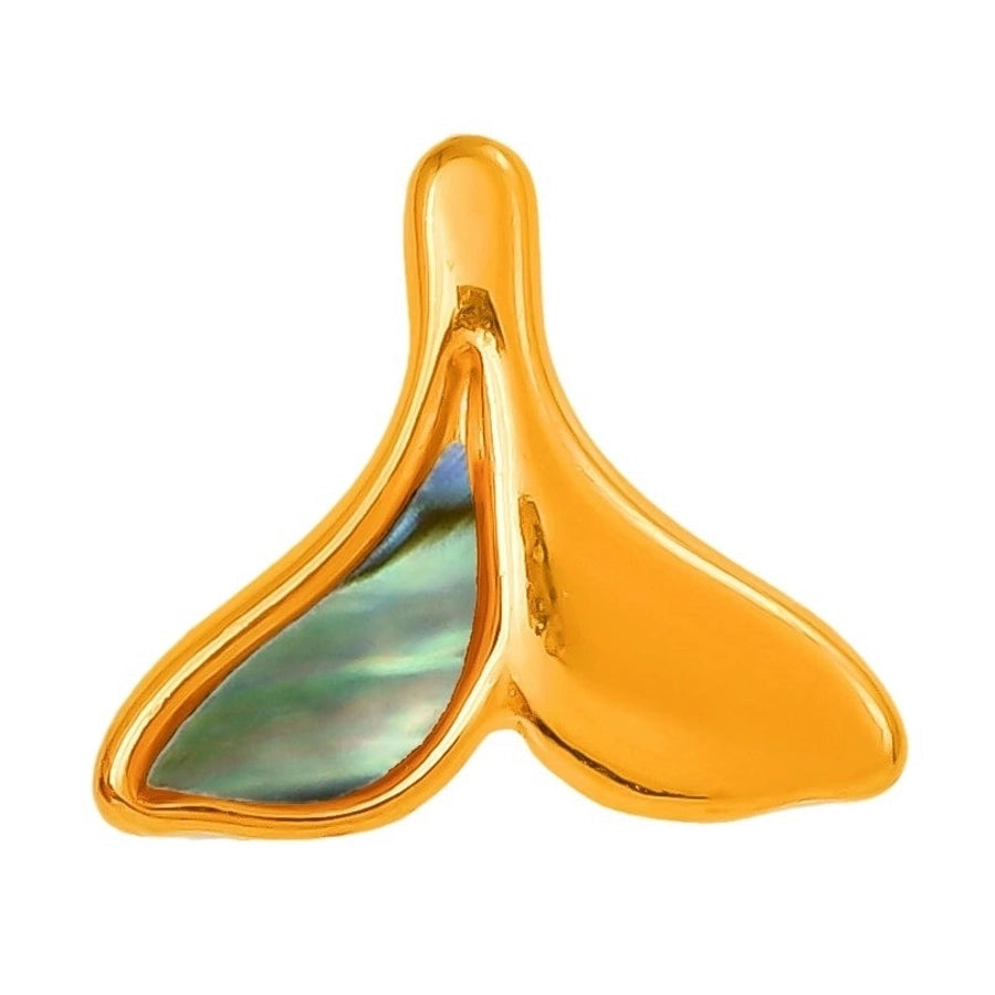 Jewelry Vintage Style Classic Style Fish Tail 304 Stainless Steel Shell 18K Gold Plated Irregular Plating Pendant Necklace