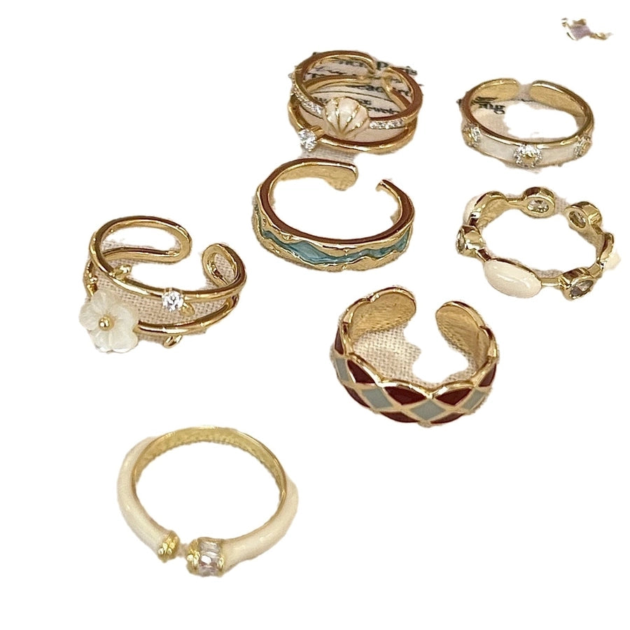 Copper Flower Butterfly Open Rings