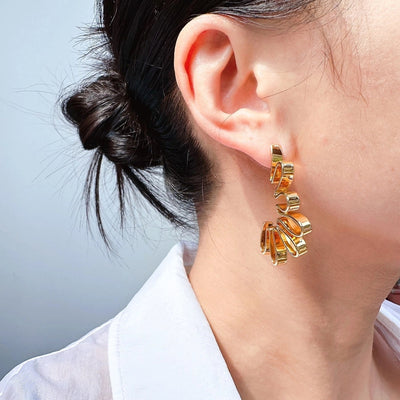 1 Pair Elegant Simple Style Geometric Brass 24K Gold Plated Ear Studs