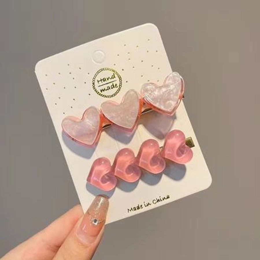 Women's Cute Heart Shape Arylic Alloy Hair Clip