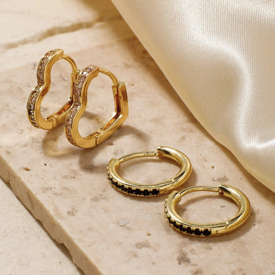 1 Pair Glam Lady Shiny Geometric Inlay Copper Zircon K Gold Plated Rhodium Plated Ear Studs