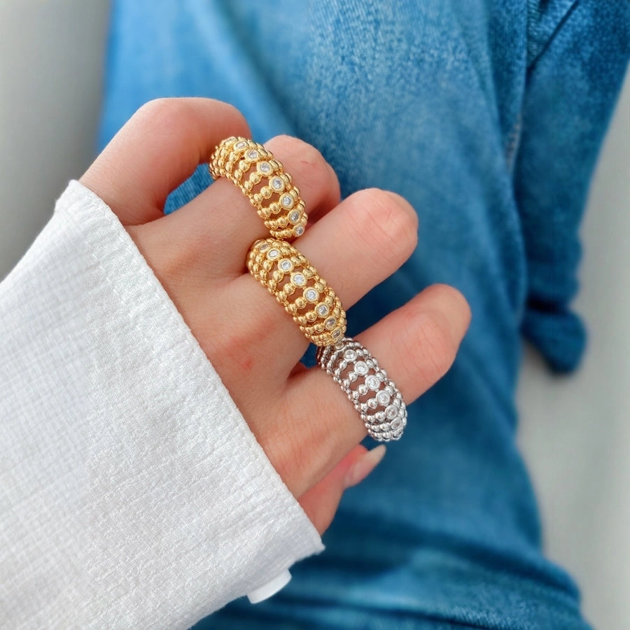 Jewelry Vintage Style Geometric Copper Zircon Plating Rings Bracelets