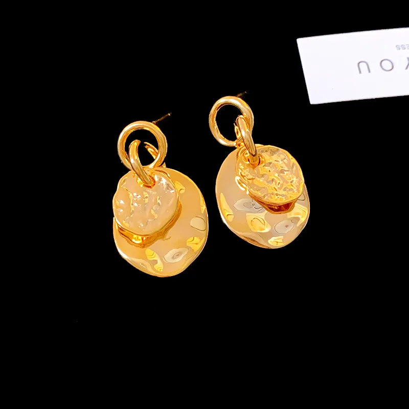 1 Pair Glam Round Plating Copper 14K Gold Plated Drop Earrings