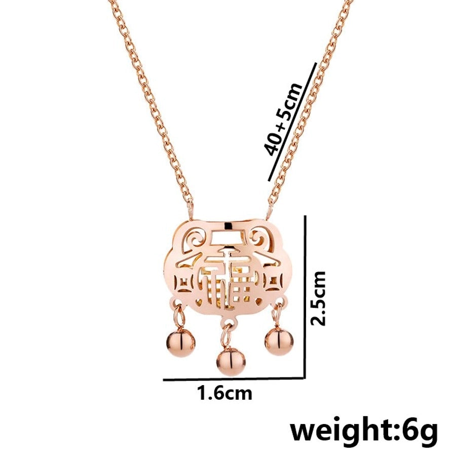 Jewelry Cute Queen Bridal Letter 316 Stainless Steel  18K Gold Plated Pendant Necklace