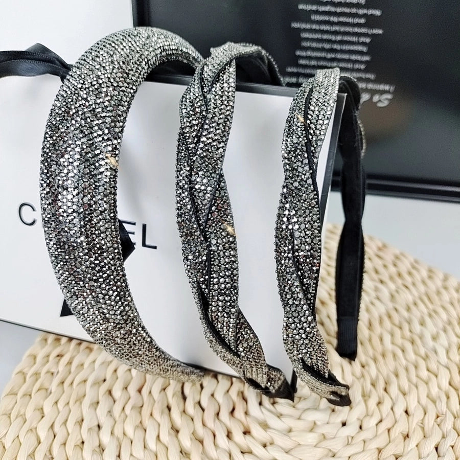 Women's Simple Style Classic Style Solid Color Alloy Rhinestone Inlay Hair Band