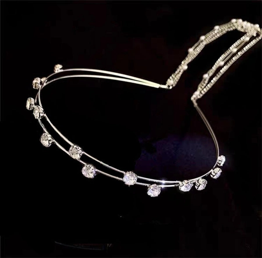 shiny butterfly alloy diamond hair band