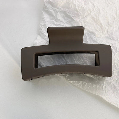 simple fashion rectangular hollow solid color plastic hair claw