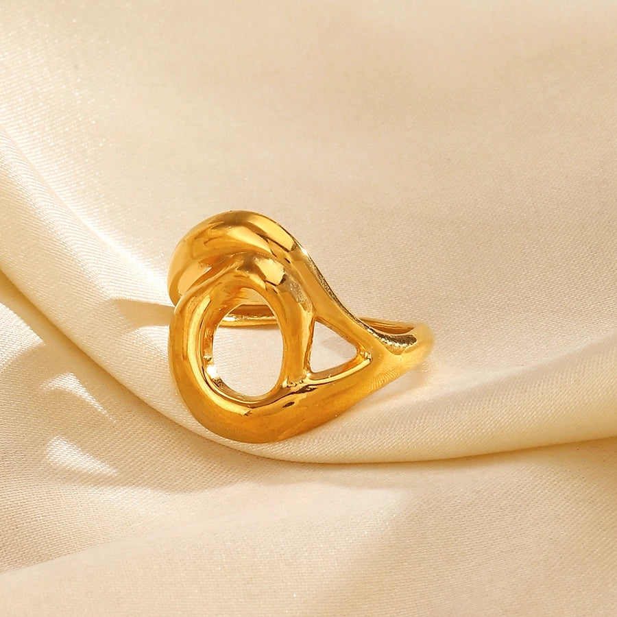 Jewelry Simple Style Irregular 304 Stainless Steel 18K Gold Plated Polishing Open Rings