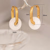 1 Pair Simple Style Geometric Plating 304 Stainless Steel natural stone Drop Earrings