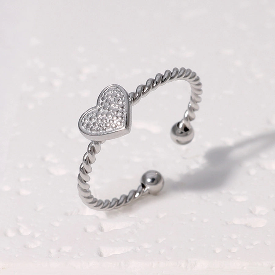 Jewelry Sweet Simple Style IG Style Heart Shape 304 Stainless Steel 18K Gold Plated Stainless Steel Rings