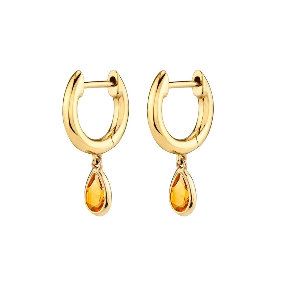 1 Pair IG Style Water Droplets Inlay Copper Zircon Gold Plated Drop Earrings