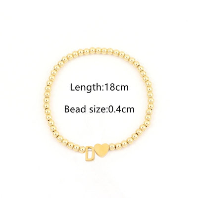 304 Stainless Steel Copper Letter Heart Shape Bracelets