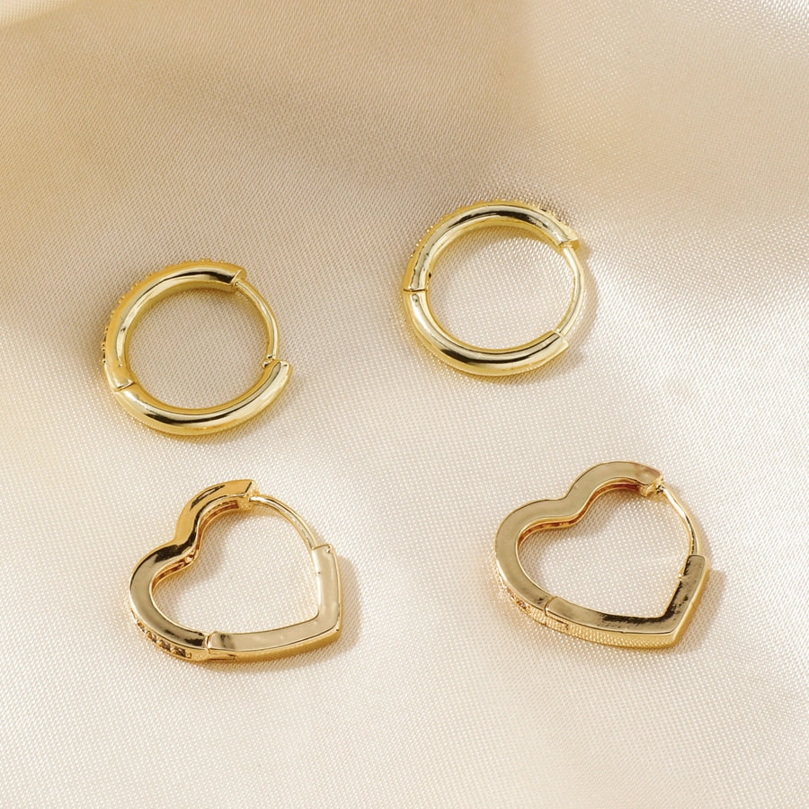 1 Pair Glam Lady Shiny Geometric Inlay Copper Zircon K Gold Plated Rhodium Plated Ear Studs