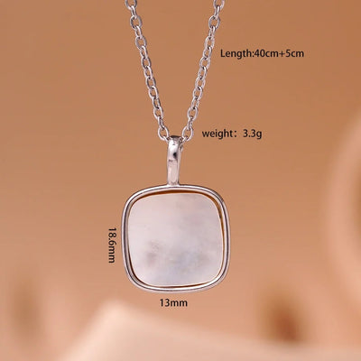 Jewelry Simple Style Geometric 304 Stainless Steel Copper Shell Inlay Pendant Necklace