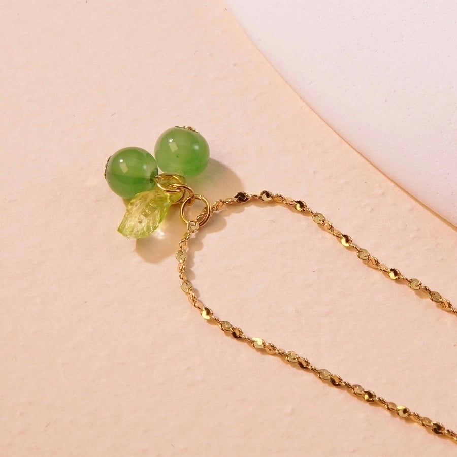 Jewelry Simple Style Commute Cherry 304 Stainless Steel 18K Gold Plated Plating Pendant Necklace