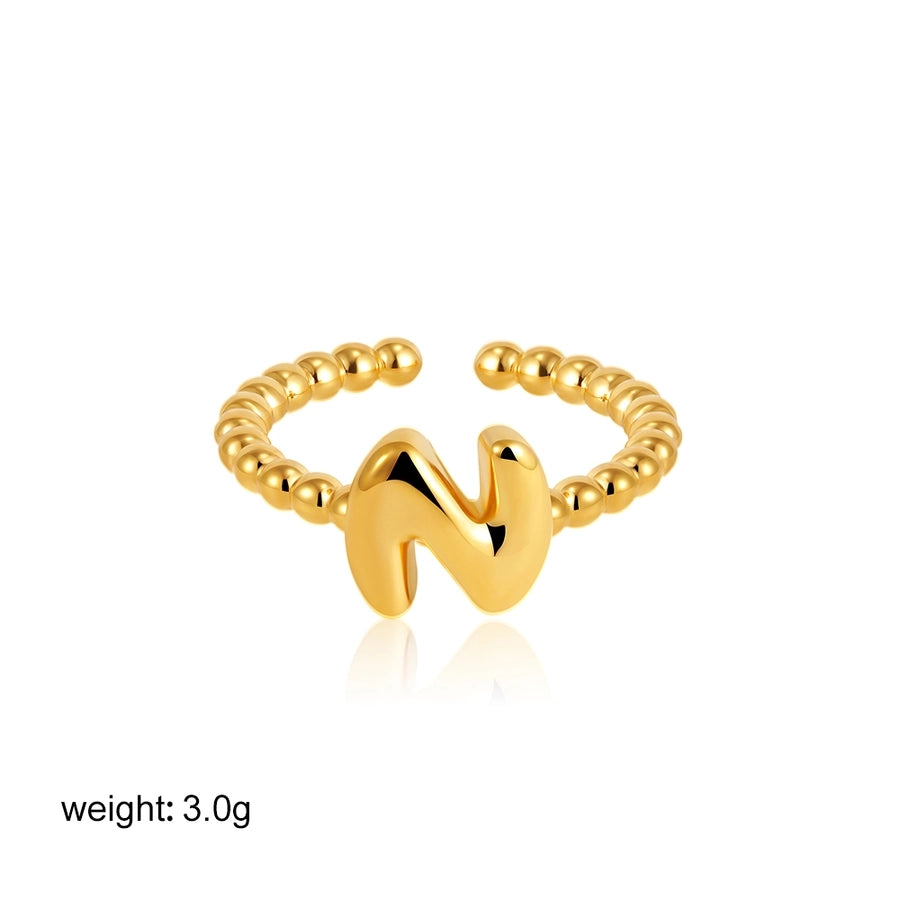 Copper Letter Open Rings