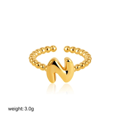 Copper Letter Open Rings