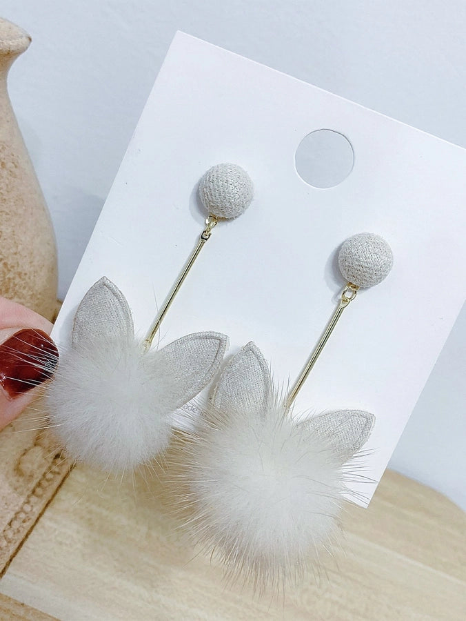 1 Pair Princess Cute Cat Copper Copper Earrings