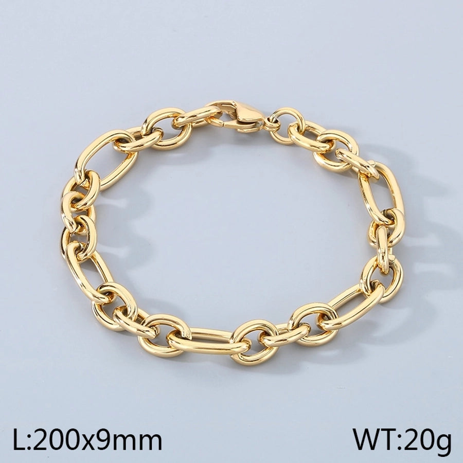 Simple Style Geometric 304 Stainless Steel 18K Gold Plated  Bracelets In Bulk