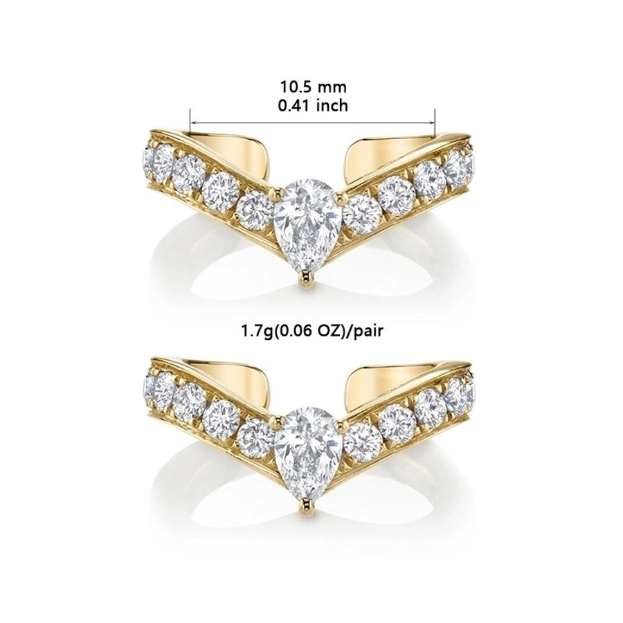 1 Pair Elegant Simple Style Geometric Copper Zircon 24K Gold Plated Drop Earrings Ear Cuffs