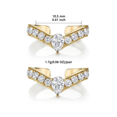 1 Pair Elegant Simple Style Geometric Copper Zircon 24K Gold Plated Drop Earrings Ear Cuffs