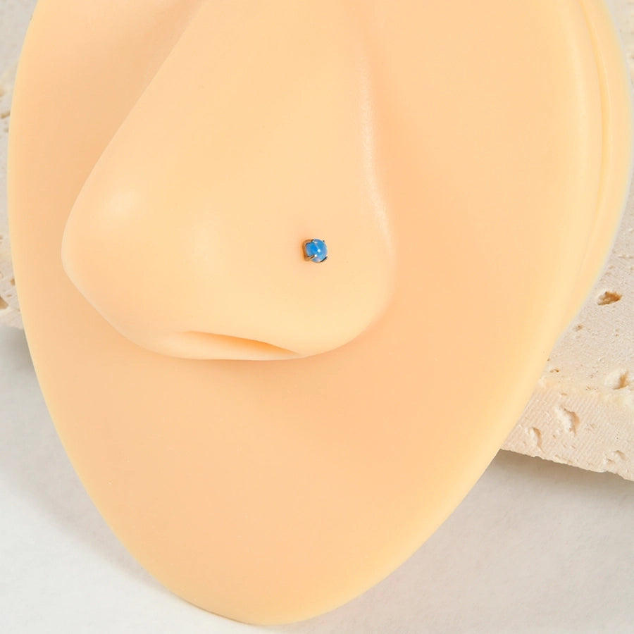 1 Piece Nose Rings & Studs Casual Vacation Round G23 Titanium Alloy Opal Zircon Nose Rings & Studs