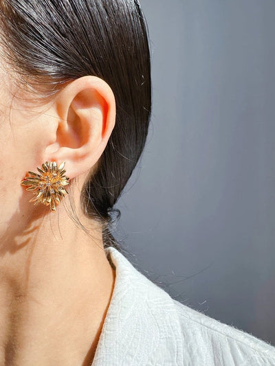 1 Pair Elegant Cute Luxurious Solid Color Inlay Brass Rhinestones 24K Gold Plated Ear Studs