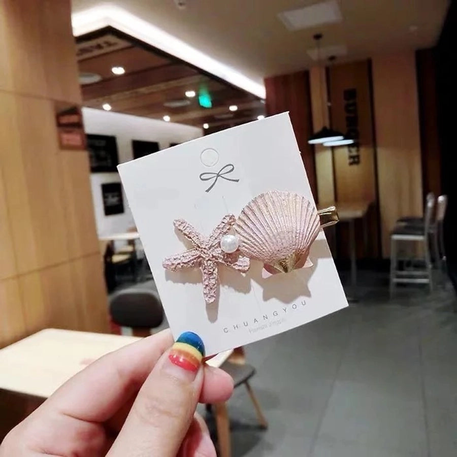 Japanese Style  Internet Celebrity Hair Clip Ocean Style Starfish Shell Duckbill Clip Bangs Clip Side Clip Japanese and Korean Style  Hair Accessories Women
