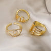 Copper Inlay Heart Shape Zircon Open Rings
