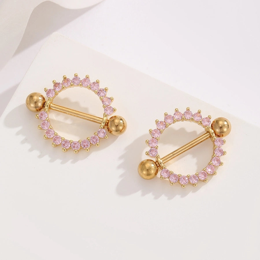 Ear Cartilage Rings & Studs Modern Style Simple Style Round 304 Stainless Steel Inlay Zircon Ear Cartilage Rings & Studs