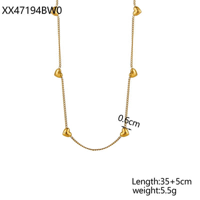 Jewelry Elegant Glam Letter 304 Stainless Steel Zircon 18K Gold Plated Pendant Necklace