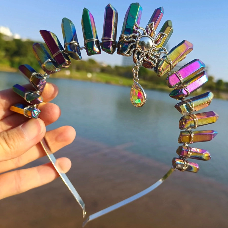 fashion geometric gem handmade plating hair band 1 piece