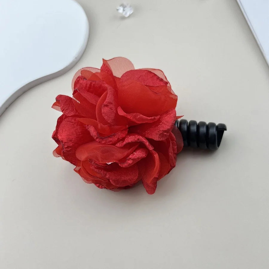 Women's Sweet Simple Style Flower Plastic Cloth Hair Tie