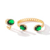 Jewelry Retro Oval Copper Zircon Rings Bracelets Jewelry Set