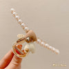 simple style solid color alloy resin hollow out hair claws