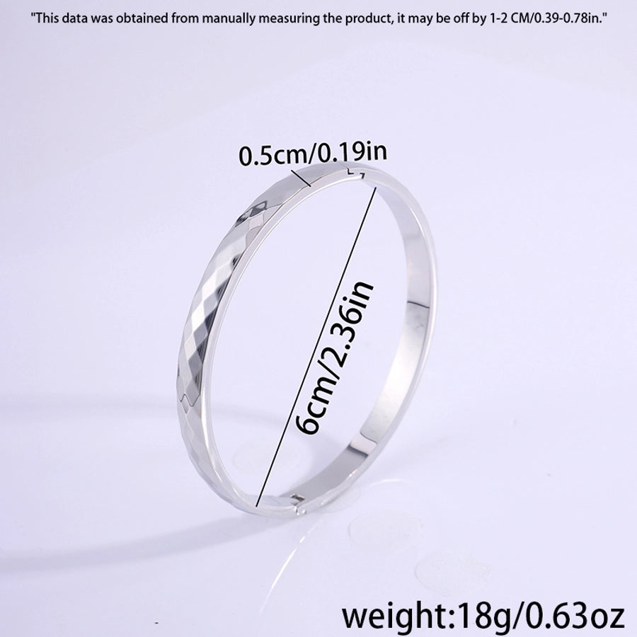 Casual Simple Style Solid Color Titanium Steel  Bangle