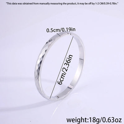 Casual Simple Style Solid Color Titanium Steel  Bangle