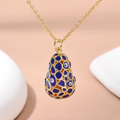 Jewelry Religion Ethnic Style Rejuvenating device Eye Copper Epoxy Pendant Necklace