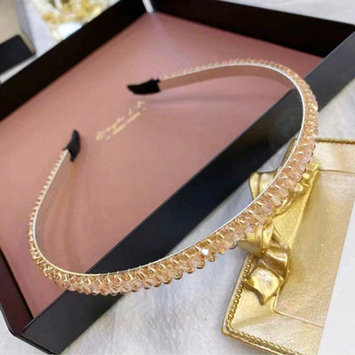 women's sweet u shape metal inlay crystal hair band