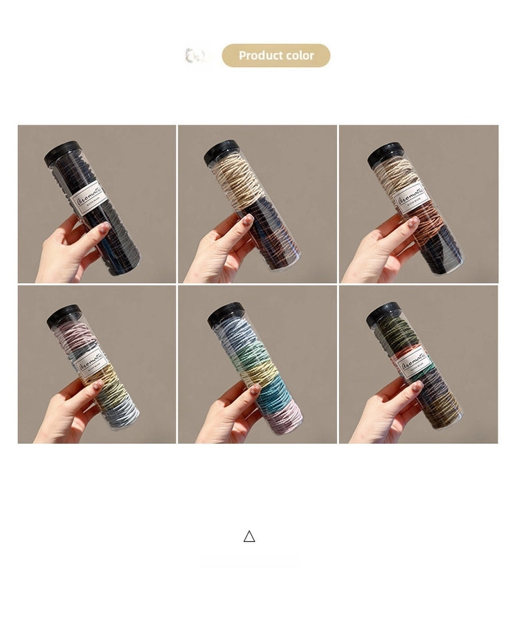 Canned rubber band women's tie head high elastic durable hair rope tie head  new rubber band high ponytail hair rope hair ring