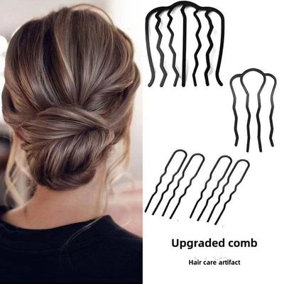 Lazy hair dish artifact meatball head comb hair comb hair clip inverted U-shaped hair clip professional styling headdress hair fork women