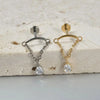 1 Piece Lip Rings Elegant Simple Style Artistic Geometric Pure Titanium Titanium Alloy Zircon 14K Gold Plated Silver Plated Lip Rings Ear Cartilage Rings & Studs