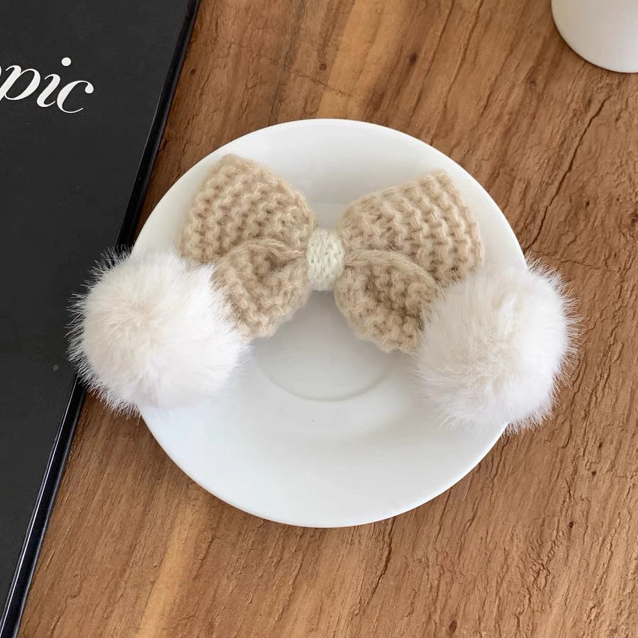 Women's Cute Sweet Bow Knot yarn Hair Clip