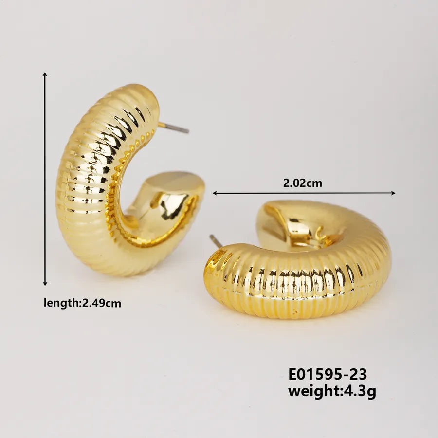 1 Pair Basic Classic Style Geometric Star Heart Shape Irregular CCB K Gold Plated Stud Earrings