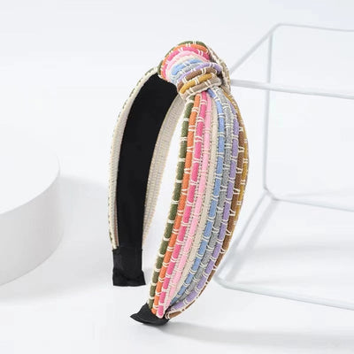 retro stripe cloth hair band